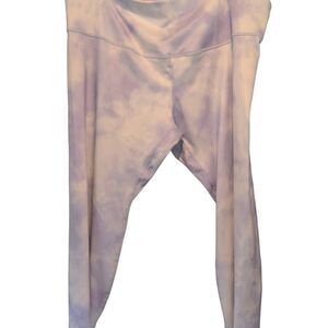 Nike Womens Purple Stretch Tie Dye Active Wear High Waist Leggings 3XL